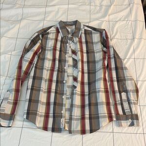 Original Penguin Red and Brown Casual Button Down Shirt